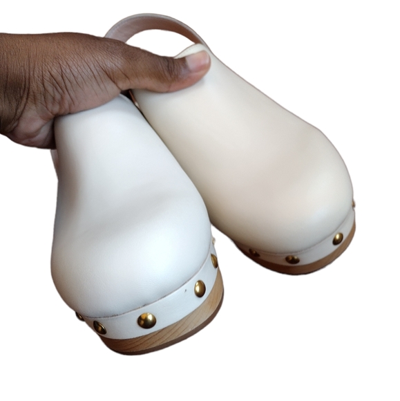 J. Crew Convertible Leather Clog Dusty Ivory - Picture 3 of 15